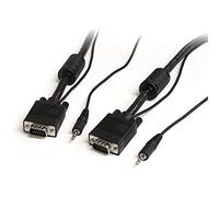 StarTech.com Cavo VGA con audio, HD15 VGA con audio, coassiale ad alta risoluzione, maschio/maschio, per monitor VGA (MXTHQMM15A), 4,6 m, nero