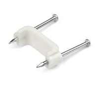 StarTech. com CBMDNMCC2 - Confezione da 100 clip per cavi con chiodi, due chiodi in acciaio, morsetti riutilizzabili per cavi in mattoni/cartongesso, cavo Ethernet/AV/cavo coassiale, puntine per cavi