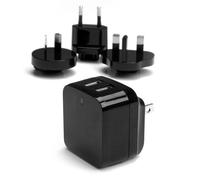 StarTechcom Caricabatterie da Muro a doppia porta x2 USB ad alta potenza 17W / 34 Amp con prese da viaggio Internazional