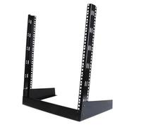 StarTech.com Mini rack 19" aperto, Supporto rack 12U da tavolo a 2 montanti da 19 pollici adatto per computer, AV Media, IT, dati e sala server, Acciaio, Nero Portata 50 Kg (RK12OD)