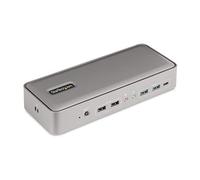 StarTech.com Docking station KVM USB-C per doppio laptop, dock DisplayPort a doppio monitor 4K 60Hz, hub USB a 5 porte, GbE, alimentazione 90W/45W a due laptop, Windows/Mac, dock KVM a 2 host, TAA