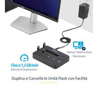 StarTech.com Docking Station per Unità Flash USB - Duplicatore/Eraser Standalone 1:5 per Chiavette USB consente la copia del sistema, dei file e dellunità a 1,5 GB/min, cancellazione a 1 o 3 passaggi,