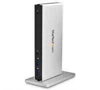 StarTech.com Docking Station Universale per Laptop USB 3.0 per dual-monitor DVI Gigabit Ethernet con adattatori HDMI / VGA - Adattatore USB a DVI HDMI o VGA - Dock DVI verticale per Mac e Windows (US