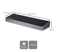 StarTech.com Docking Station USB-C per triplo monitor UHD 4K, Mac e Windows,