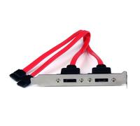 StarTech.com ESATAPLATE2 Adattatore su Staffa SATA con 2 Porte eSATA, Rosso