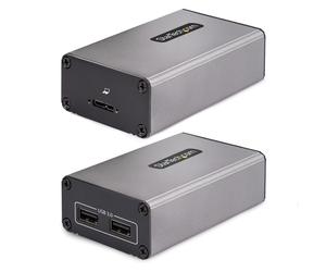 StarTech.com Extender USB 3.0 a 2 Porte su Fibra Multimodale OM3 - LC/LC - Hub 2x USB-A 5Gbps - Resistente Estensore USB su Fibra Ottica fino a 350m - Extender USB Ottico