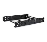 StarTech.com Guide universali rinforzate 2U per armadio rack 19", Binari quadro rack per apparecchiature AV OEM a profondità regolabile da 41 a 110 cm, Portata 45kg Acciao, Nero (UNIRAILS2U)