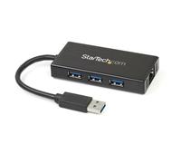 STARTECH.COM HUB USB 3.0 (5GBPS) A 3 PORTE PORTATILE CON NIC GIGABIT ETHERNET -