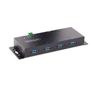 StarTech.com Hub USB 3.0 5Gbps a 4 Porte Industriale - Hub USB per Laptop con Protezione contro le Sovratensioni - Splitter USB 3.0 Montabile a Muro - Stazione di Carica USB a Blocco, Grande Calibro -