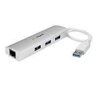 Startech.Com Hub USB 3.0 a 3 Porte con Adatattore Nic Ethernet Gigabit Gbe In Al