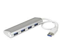 StarTech.Com Hub USB 3.0 a 4 Porte Compatto e Portatile con Cavo Integrato, in A
