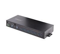 StarTech.com Hub USB 3.0 Alimentato a 16 Porte - Multipresa USB-A Industriale 5Gbps Installabile Muro/Rack/DIN Protezione ESD 120W Condivisi per la Ricarica Switch Doppio Host Morsetto/Barilotto DC [5G16AINDS-USB-A-HUB]