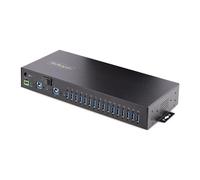 StarTech.com Hub USB 3.0 Alimentato a 16 Porte - Multipresa USB-A Industriale 5Gbps Installabile a Muro/Rack/DIN - Protezione E