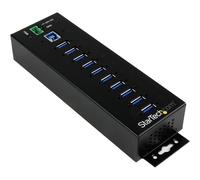 StarTech.com Hub USB 3.0 industriale a 10 porte con adattatore di alimentazione - Protezione contro le sovratensioni - Hub di trasferimento dati USB 3.0 industriale in metallo - Montabile su guida DIN, a parete o su scrivania ( HB30A10AME )