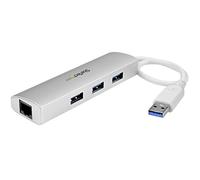 Startech 3-port Usb 3.0 Hub Plus Gigabit Ethernet One Size White