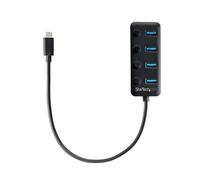 Startech Usb C/a 4 Port Individual On/off Switches Hub One Size Black