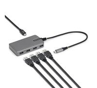 StarTech.com Hub USB-C 4 Porte USB-A 5Gbps, Alimentazione da Bus con Ingresso USB C Ausiliario, Cavo Type-C da 30 cm, Hub Portatile per PC