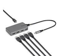 StarTech.com Hub USB-C 4 Porte USB-A 5Gbps, Alimentazione da Bus con Ingresso USB C Ausiliario, Cavo Type-C da 30 cm, Hub Portatile per PC