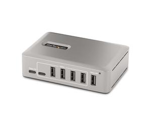 StarTech.com Hub USB-C a 10 porte - 8x USB-A e 2x USB-C - Hub USB Type-C autoalimentato con alimentatore da 65W - USB 3.1 10Gbps - Hub USB con cavo di bloccaggio certificato USB-IF da 91 cm - Splitter