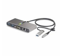 StarTech.com Hub USB-C a 2 porte con Ethernet e RS-232, dongle USB-C a USB-A collegato, 100W PD Pass-through, 2x USB-A 5Gbps, Gigabit Ethernet, RS232 seriale [FTDI] (USB-C TO 2-PORT USB 5GBPS TYPE - A