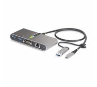 StarTech.com Hub USB-C a 2 porte con Ethernet e RS-232, dongle USB-C a USB-A collegato, 100W PD Pass-through, 2x USB-A 5Gbps, G NEW