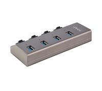 StarTech Hub USB-C 5G4AIBS-USB-HUB-EU – Autoalimentato 4 porte USB 3.0 5Gbps con interruttori