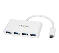 StarTech.com Hub USB-C a 4 porte USB 3.0 - USB-C a 4x USB-A - Alimentato via bus - Bianco - Hub USB Tipo-C Compatto