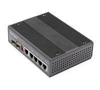 StarTech.com Industrial 5 Port Gigabit Ethernet Switch - 4 PoE RJ45 +2 SFP Slots
