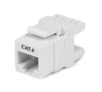 Startech.Com Jack Keystone Cat 6 180°, Jack a Parete Cat6 Ethernet Rj45 Bianco, Tipo 110