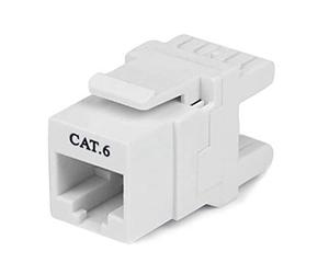 Startech.Com Jack Keystone Cat 6 180°, Jack a Parete Cat6 Ethernet Rj45 Bianco, Tipo 110