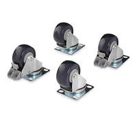 StarTech.com Kit di 4 rotelle per rack a telaio aperto, Ruote per server rack per impieghi gravosi conformi alla normativa TAA, Include la ferramenta per l'installazione (4POSTRACK)
