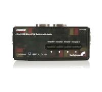 STARTECH.COM - Kit Switch KVM USB con audio e cavi 4 porte, colore nero