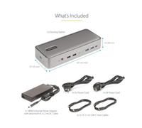 StarTech.com KVM Docking Station USB-C per due laptop, docking station DisplayPort a doppio monitor 4K 60 Hz, hub USB 5 porte, GbE, Dock con alimentazione 90W/45W Windows/Mac [129UE-USBC-KVM-DOCK]