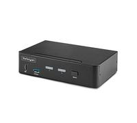 StarTech.com KVM Switch DisplayPort a 2 porte, Display singolo 8K 60Hz / 4K 144Hz, DP 1.4, porte USB 3.0, 4 2.0 HID, Commutazione con hot keys, Conforme TAA - Indipendente dal SO, Case in metallo [D86A2-2-PORT-8K-KVM]