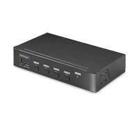 StarTech.com KVM switch DisplayPort a 4 porte, monitor singolo 4K 60Hz, 6 porte USB, commutazione con pulsanti e hotkey, DP 1.2, indipendente dal SO, conformità TAA - TASTIERA TEDESCA [P4AD122-KVM-SWI