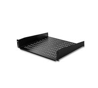StarTech.com Mensola per rack 19" 2U Ventilata, Ripiano universale cantilever per rack e armadi di rete 19 pollici, Acciaio resistente, Capacità 23Kg, Profondità vassoio 41 cm, Nero (CABSHELFV)