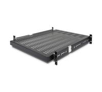 StarTech.com Mensola Rack 2U per rack 19"- Ripiano ventilato per armadio rack 19 pollici a profondità regolabile da 51 a 74 cm, Rinforzato, Acciao, Nero, Portata 22,5kg (UNISLDSHF19)