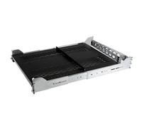 StarTech.com Mensola Rack 2U, Ripiano rack 19" scorrevole ventilato con pannello passacavo posteriore integrato, Profondità regolabile da 70 a 80 cm, Portata 22,7 kg, Acciaio (UNISLDSHF192)