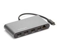 STARTECH.COM - Mini Docking Station per Laptop 2x HDMI / USB-A / Thunderbolt 3 per Doppio Monitor 4K Grigio + Cavo da 28cm