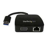 StarTech.Com Mini Docking Station Universale USB 3.0 a VGA e Gigabit Ethernet RJ45, Adatattore USB3.0 a VGA/Ethernet 2 in 1