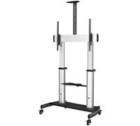 StarTech.com Mobile TV Stand girevole su ruote - Carrello porta TV resistente per schermi da 60-100" (100kg) - Supporto tv da pavimento universale con ripiani