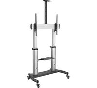 StarTech.com Mobile TV Stand girevole su ruote - Carrello porta TV resistente per schermi da 60-100" (100kg) - Supporto tv da pavimento universale con ripiani