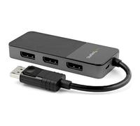 StarTech.com Hub MST DisplayPort a 3 Porte - Adattatore Multimonitor DP 1.4 - Sdoppiatore/Splitter Video DisplayPort 4K 30Hz per Doppio Monitor - Alimentazione via USB - Solo Windows (MST14DP123DP)