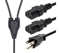 StarTech.com PXT101Y10 - Cavo (3 m, connettore maschio/femmina, NEMA 5-15P, accoppiatore C13 2 x SVT, colore: nero