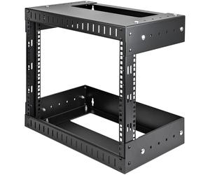 StarTech.com Rack Rete Muro 8U a 2 Montanti, Rack Server 19 a Telaio Aperto con Profondità Regolabile, Rack Dati Muro per IT/AV/Pannello Patch/ Attrezzatura IT - Dadi e Viti di Fissaggio Inclusi - Nou
