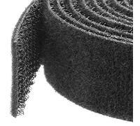 StarTech.com Rotolo di nastro a strappo da 7,6 m, Fascette riutilizzabili da tagliare su misura, Fascette serracavo in tessuto con fissaggio a strappo per cavi industriali, Nero (HKLP25)