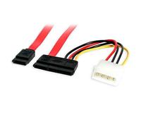 StarTech.com SATA18POW cavo SATA 0,457 m SATA 7-pin + Molex [4-pin] Rosso (18 SERIAL ATA CABLE WITH LP4 - ADAPTER) NEW