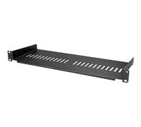 StarTech.com Scaffale 1U per Server Rack da 19" - Ripiano universale cantilever per montaggio a rack - Acciaio resistente - Capacità di peso 15 Kg - Profondità vassoio 18 cm - Nero (CABSHELF1U7V)