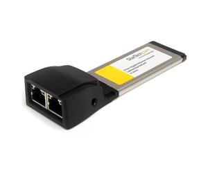 StarTech.com Scheda adattatore di rete NIC ExpressCard Dual Port Gigabit Ethernet 1 porta per laptop NEW