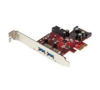 StarTech.com Scheda Espansione PCI Express USB 3.0 a 4 porte - 2 interne, 2 esterne - Adattatore PCIe alimentato SATA